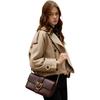 PINKO Chic Double-Breasted Shoulder Epaulet Design Casual Lapel Short Trench Coat Women outerwear Pink PAF253328041