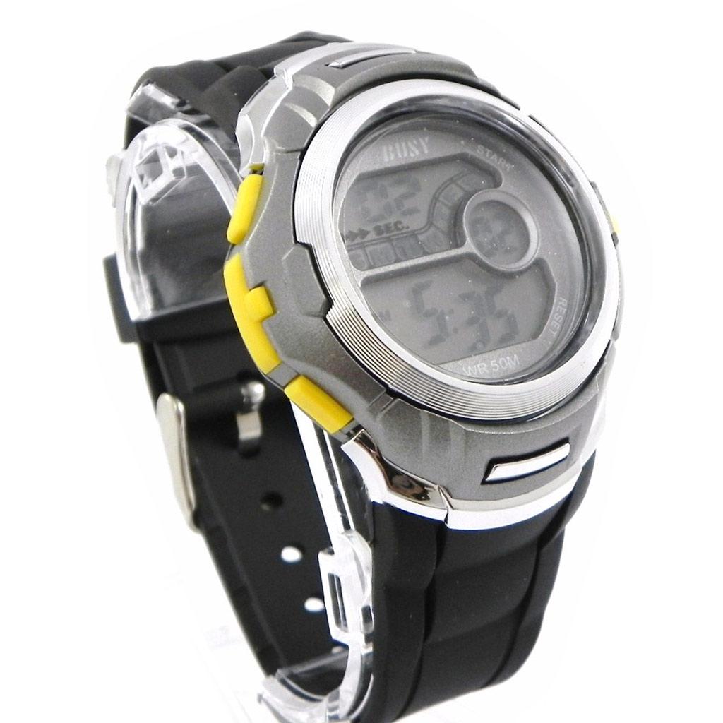 Les Trésors De Lily [I1050] - Montre Sport 'Busy' jaune gris