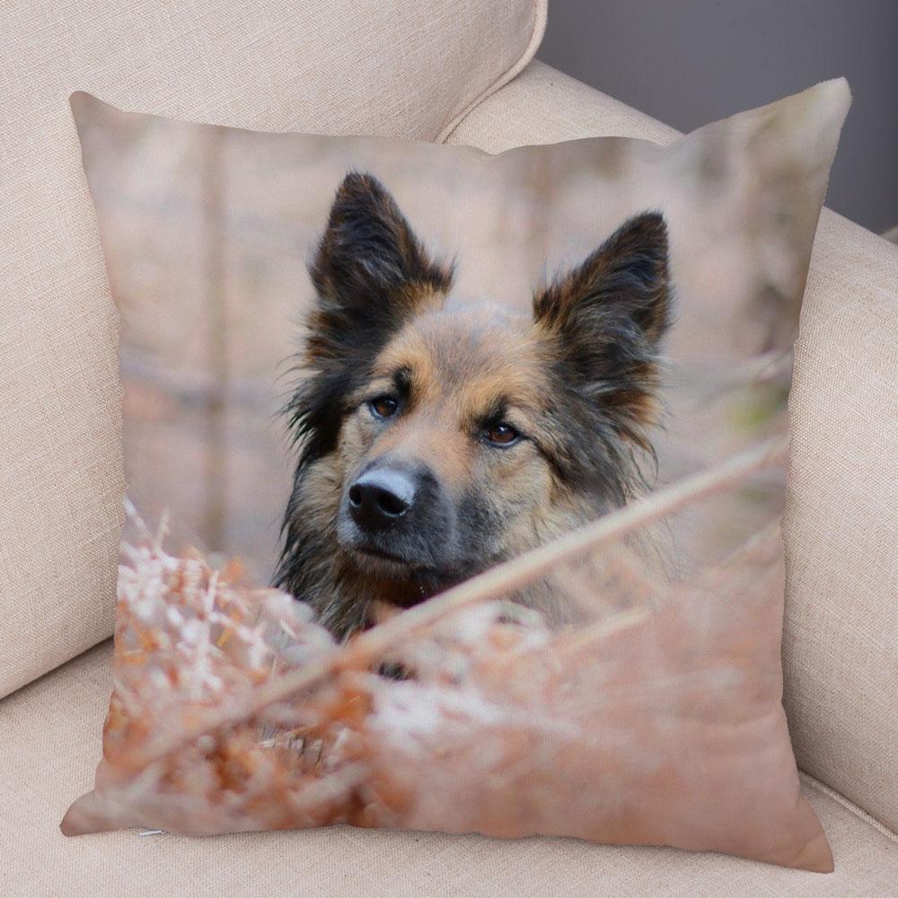 Sofa Home Pillowcase German Shepherd  Decoration Pet Animal Cushion