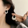Модные черные серьги-гвоздики с камнями: Изысканный ретро-стиль с элегантным мастерством для женщин