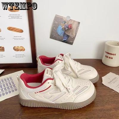 Женские туфли с круглым носком на толстой подошве, студенческие туфли, летние спортивные, легкие, повседневные, белые туфли