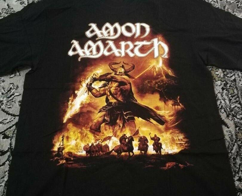 Черная футболка Amon Amarth Хлопок Полный размер Унисекс S-5XL NI374 Унисекс футболка