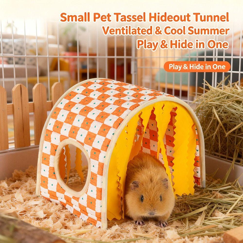Large Space Hamster Shelter Breathable Tassel Tunnel Cute Small Animal Cage Pet Accessories