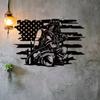 1pc Fireman Metal Wall Decor, Firefighter Wall Art, Outdoor Decor, American Flag Art, Firefighter Sign, Metal Wall Hanging