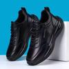 2025 Spring/Autumn Men's Black Casual Soft Leather Sneakers