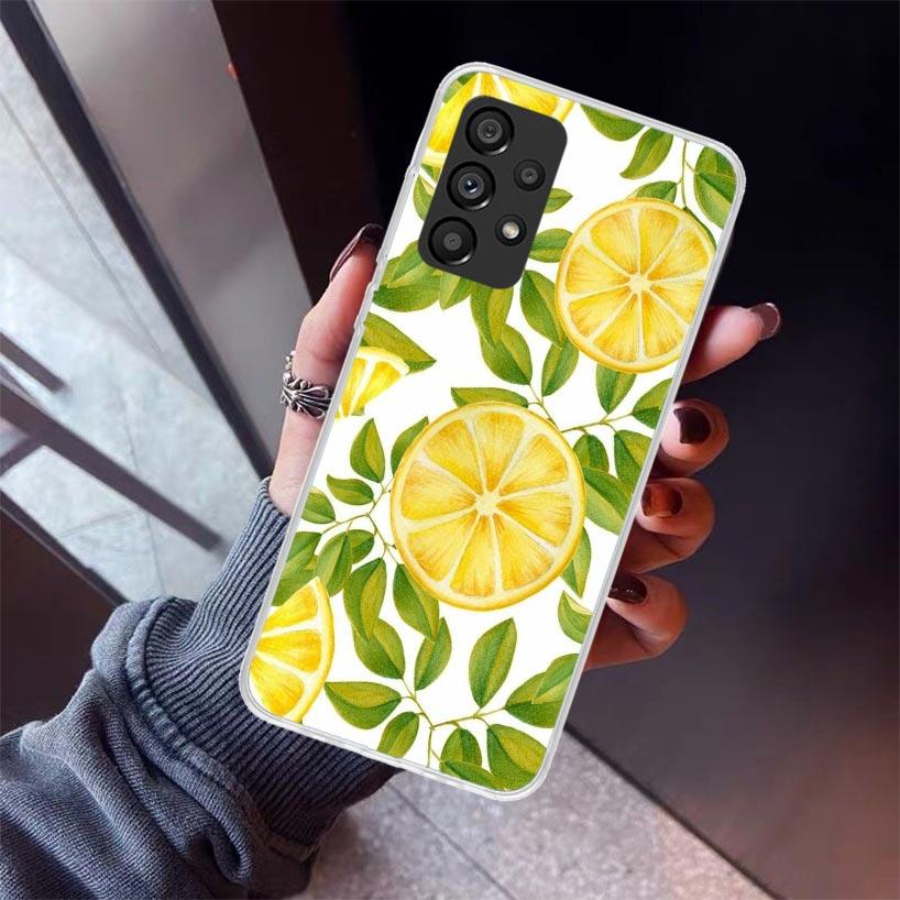 Летние Фрукты Лимон Чехол для Телефона Для Samsung Galaxy A12 A52S A42 A32 A22 A51 A50 Note 20 Ultra 10 S10 Plus A71 A70 A31 A30 A10S Ga