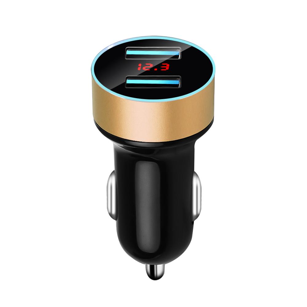 Двойная USB-разъема для автомобильного зарядного устройства 3.1A, адаптер питания для зарядного устройства для телефона, 2 порта USB, цифровой ЖК-дисплей напряжения, вольтметр для автомобилей 12 В 24 В