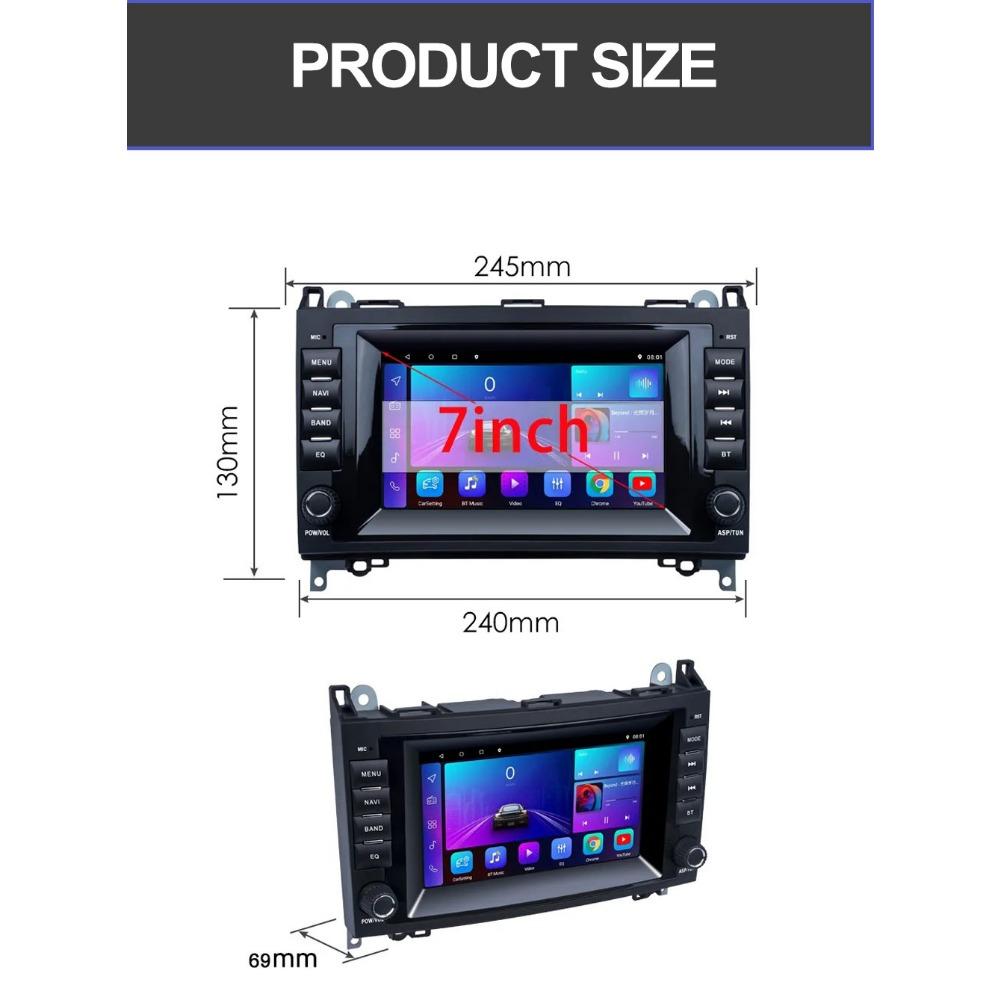 Car Radio Multimedia Player For Mercedes Benz A-Class W169 B-Class W245 V-Class W639 W906 Sprinter Viano 2 Din Android Carplay GPS Autoradio 2+32GB