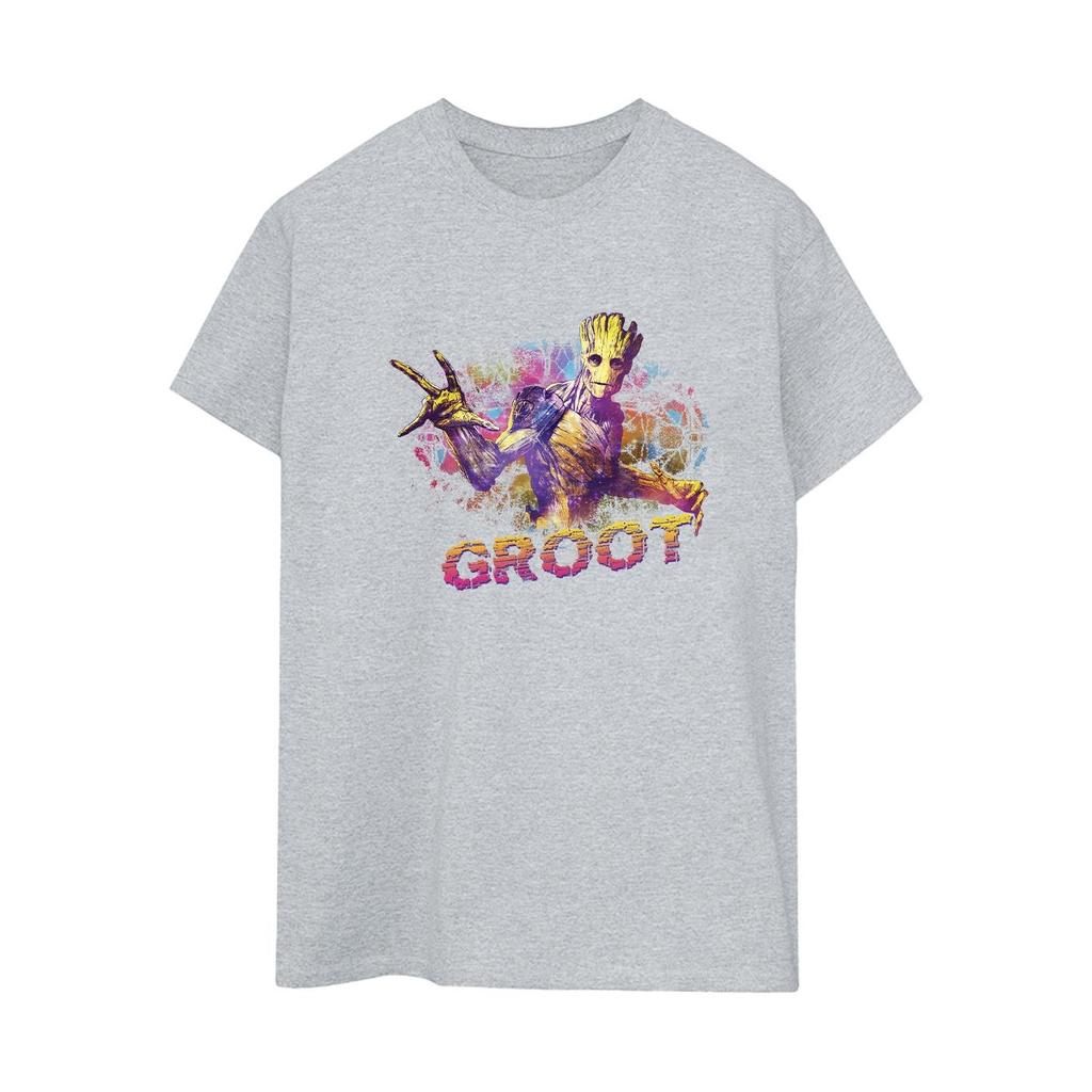 Marvel Womens/Ladies Guardians Of The Galaxy Abstract Groot Cotton Boyfriend T-Shirt