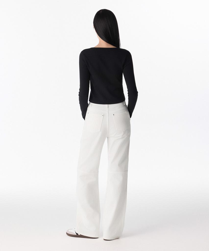 MUSINSA STANDARD WOMAN Women'S Divided Regular Fit Denim Pants [White]