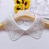 Double Layer Embroidered Bead Collar Decorative Dress Fake Collar Blouse Sweater Detachable Shirt Collar Lapel Women Top Collar