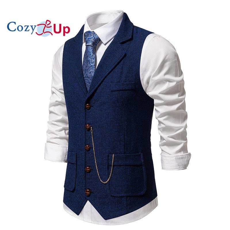 Уютный мужской твидовый жилет с рисунком «елочка» в британском свадебном стиле, полушерстяной костюм премиум-класса, деловой жилет, деловое платье, жилет