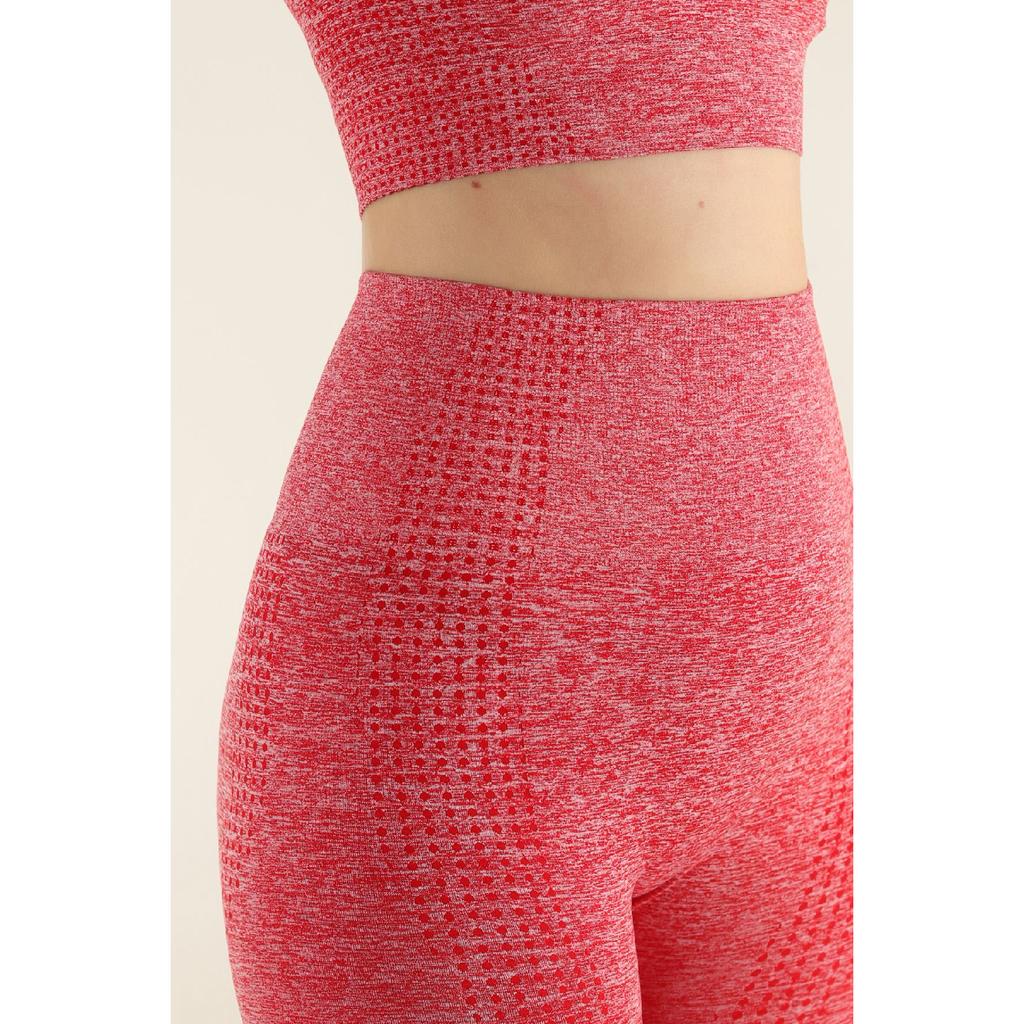 Комплект спортивных колготок меланжевого цвета с короткими рукавами