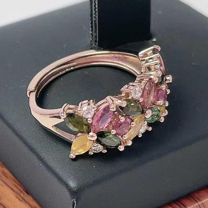 Sace Gems Кольца из стерлингового серебра 925 пробы 2,5*5 мм с натуральным турмалином и драгоценными камнями для женщин, обручальные, коктейльные, вечерние, изящные ювелирные изделия, подарок