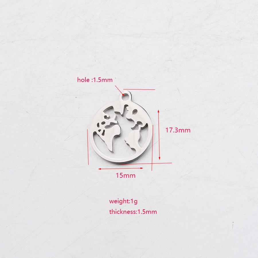 Круглая подвеска в виде карты мира - Титановая сталь Полая Земля Ювелирный аксессуар