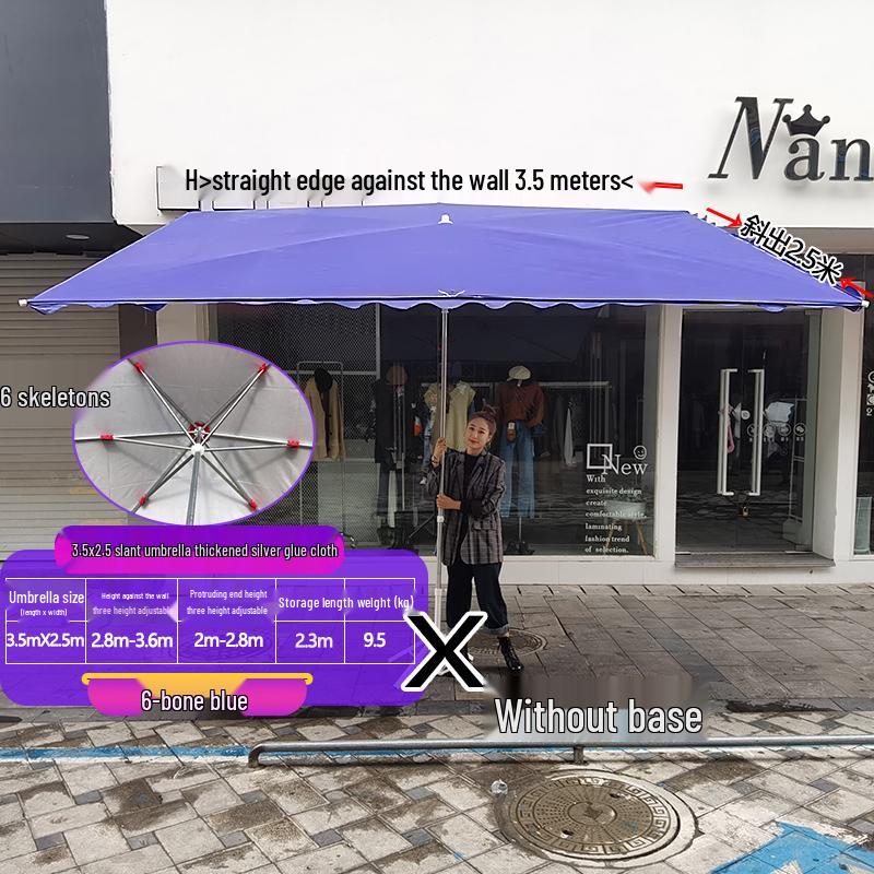 Складной уличный коммерческий солнцезащитный зонт с наклоном и козырьком