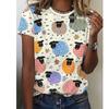 Футболки с рисунком собаки, кошки, животных 3D-печать Женские с круглым вырезом с короткими рукавами Футболка Уличные Y2k Харадзюку Футболки Топы Женская одежда
