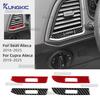 Настоящее Мягкое Углеродное Волокно Для SEAT Ateca 5F 2016-2025 Для Cupra Ateca 5F 2018-2025 Левый Руль Правый Руль Наклейка На Центральную Консоль Автомобиля Выход Воздуха