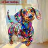 Colorful 2D Acrylic Maltese Poodle Sun Catcher Chihuahua Theme Window Decor Light Catcher Garden Family Sausage Dog Lover Gift