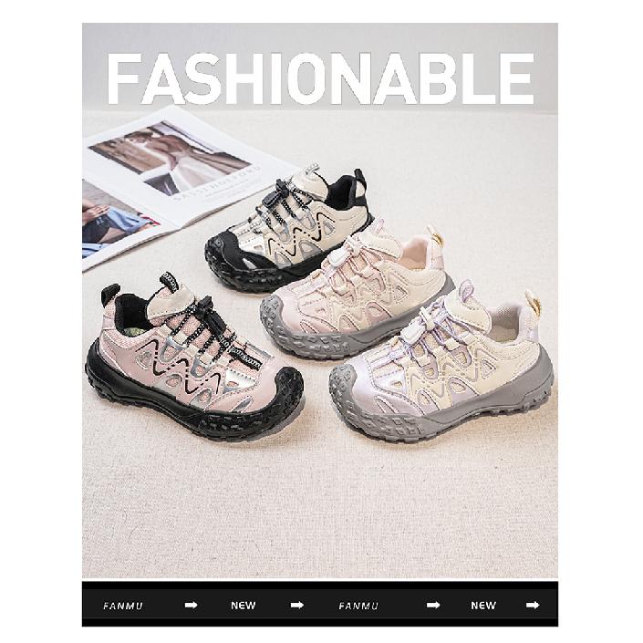 Children's stylish tire-soled running shoes, autumn slip-on casual shoes for girls, boys' sports shoes, trendy shoes