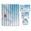 Landscape Shower Curtain Floor Mat Combination Four-Piece Set Bathroom Toilet Carpet Shower Room Mat Foot Mat