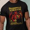 Смешная футболка для спортзала D&D Dungeons and Dragons Пародия на тренировку Винтажная футболка для качка Мастер Подземелий Подарок Мужские повседневные хлопковые топы