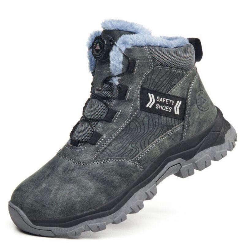 Fashion Leather Waterproof Men Work Safety Boots Anti Nail Anti Slip Wear-Resistant Indestructib Labor Protection Shoes Sneakers