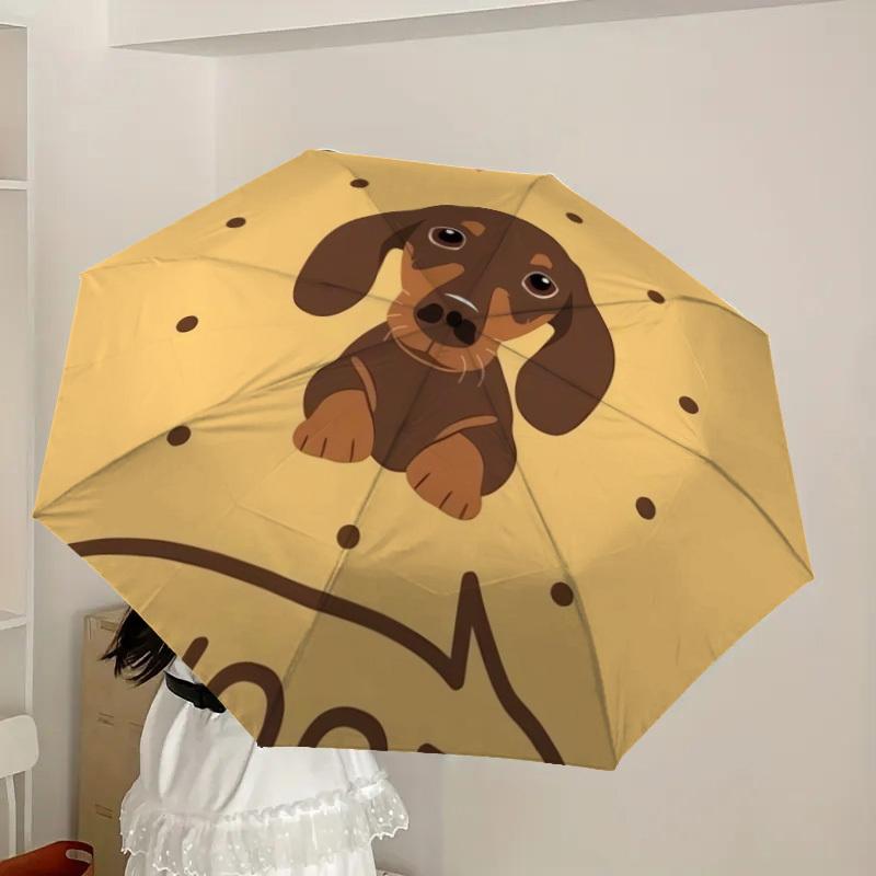 1pc Dachshund Love Umbrella with Plastic Handle,Suitable for All Seasons Home Travel Outdoor UmbrellaDD327