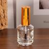 15ml Empty Nail Gel Polish Bottle with Brush Gold Cover - Small Sample Glass Container for Nail Art Glue And Refill Bottles