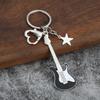 Creative Classic Mini Rock Electric Acoustic Guitar Shaped Keychain Pendant Fashion Backpack Decoration Accessories Gifts