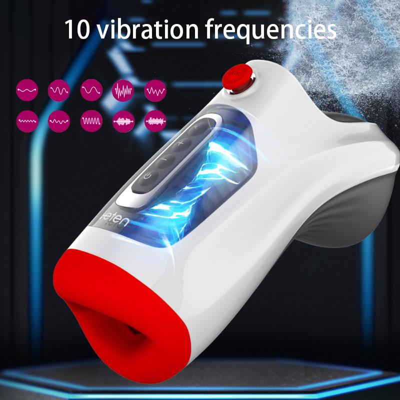 JIUAI Настоящий оральный минет, мужской мастурбатор, глубокая глотка, контроль воздуха, вакуумное сосание, вибрирующая секс-машина, секс-игрушка для мужчин