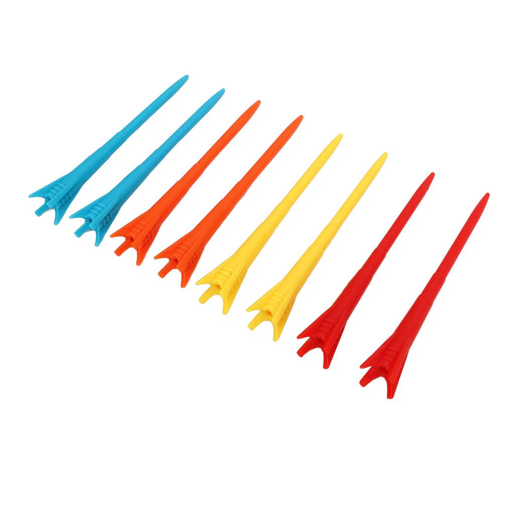 8 шт. Тройники для гольфа, разноцветные, 4 зубца, пластиковые тройники, уменьшают трение, боковое вращение, аксессуары для гольфа