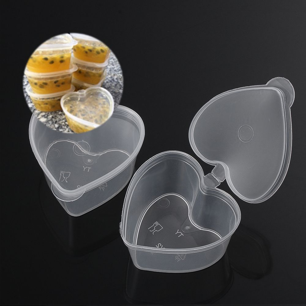 25Pcs 25/45ML Disposable Plastic Takeaway Sauce Cup Containers Food Box With Hinged Lids Small Pigment Palette Case