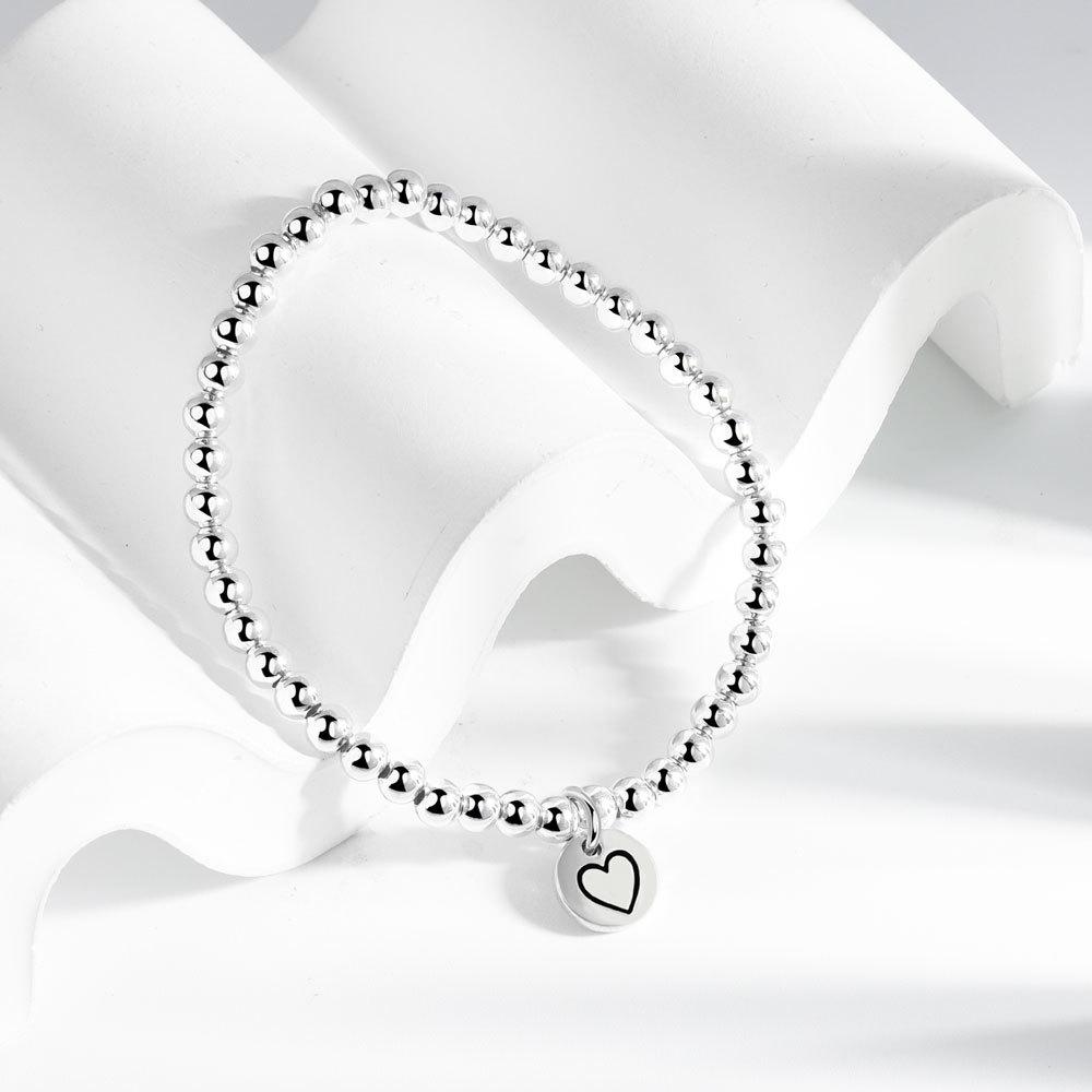925 Silver Heart Bead Bracelet For Women Unique Design High End Versatile Fashionable Personalized Jewelry