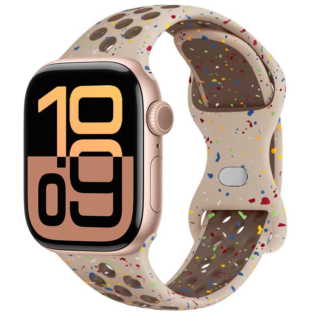 Силиконовый ремешок для Apple Watch 11 10 9 8 7 46 мм 45 мм 42 мм 41 мм Ultra 3/2 49 мм Дышащий браслет для iWatch 6 5 4 SE 44 мм