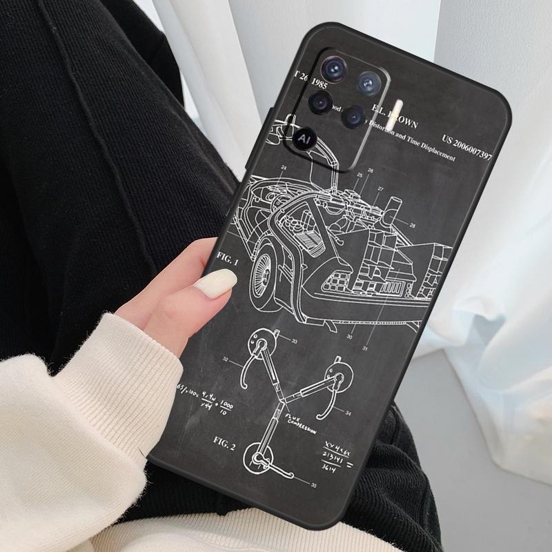 Чехол Машина времени из Назад в будущее для OPPO A54 A74 A94 A83 A91 A93 A5 A9 A31 A53 2020 A15 A52 A72 Find X5 X3 Pro