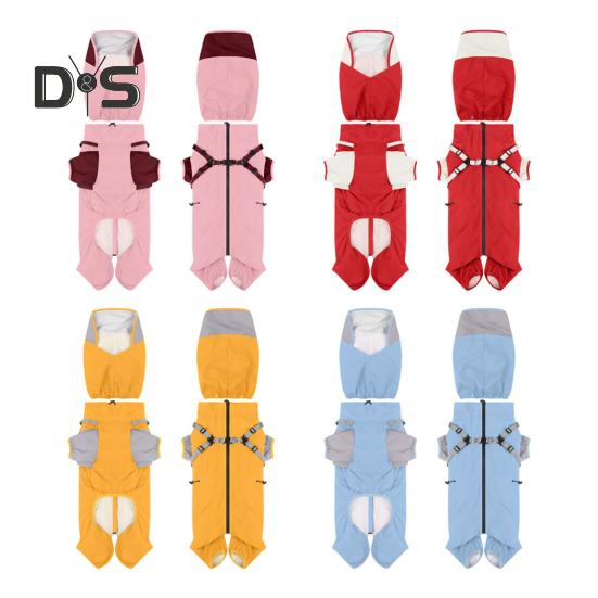 Дождевик для домашних животных с капюшоном, дождевик для собак, двухслойный водонепроницаемый пончо, дождевик для улицы, одежда для маленьких и средних собак