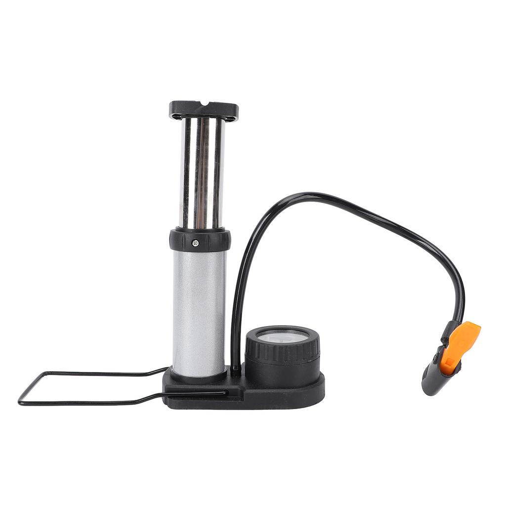 Велосипедный насос Миниатюрный велосипедный ножной насос Накачка шин для электровелосипеда Мотоцикла Автомобиля Серебристый