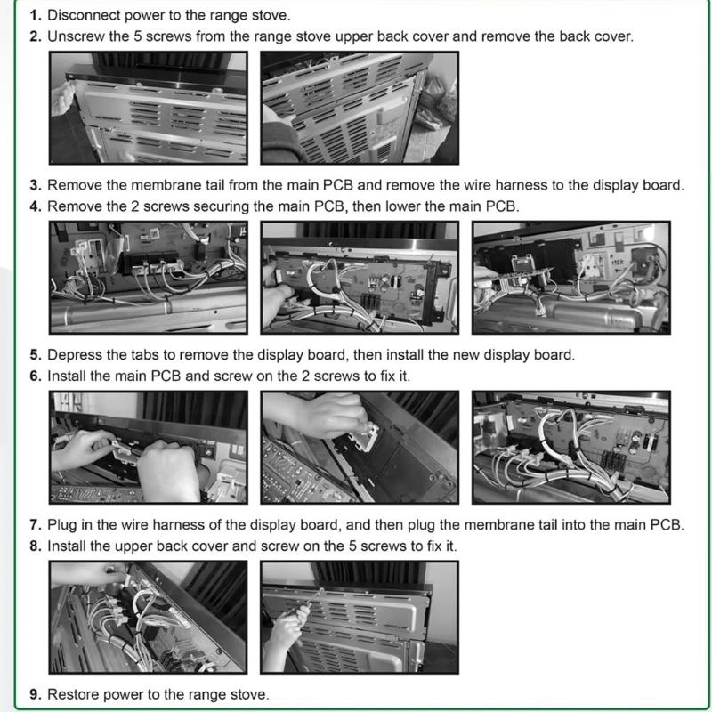 Replacement LED Panel DE07-00129A LED Screen Plastic Texture Suitable for Select Oven/Stove Models Easy Installation