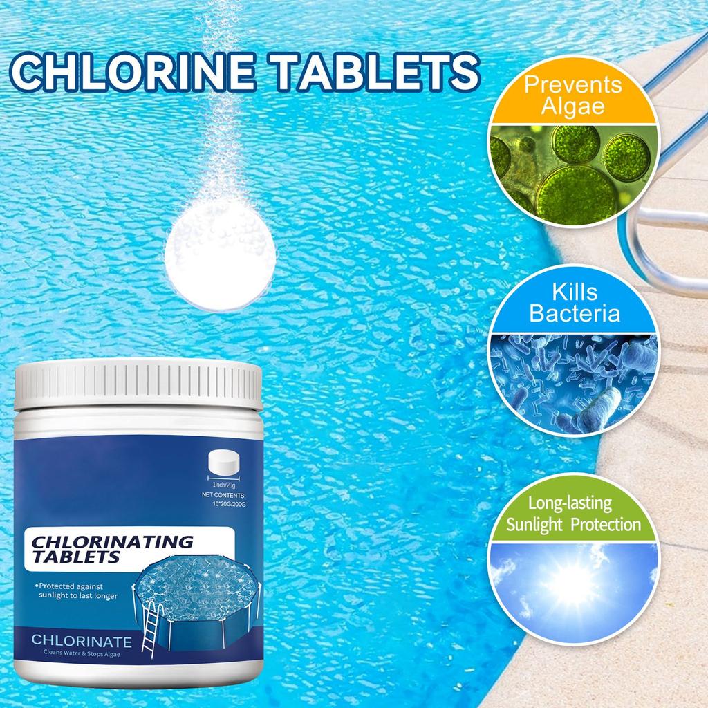 Clarifying And Decontamination Of Swimming Pool Quality, Removing Odor, Multi Purpose Cleaning Effervescent Tablets