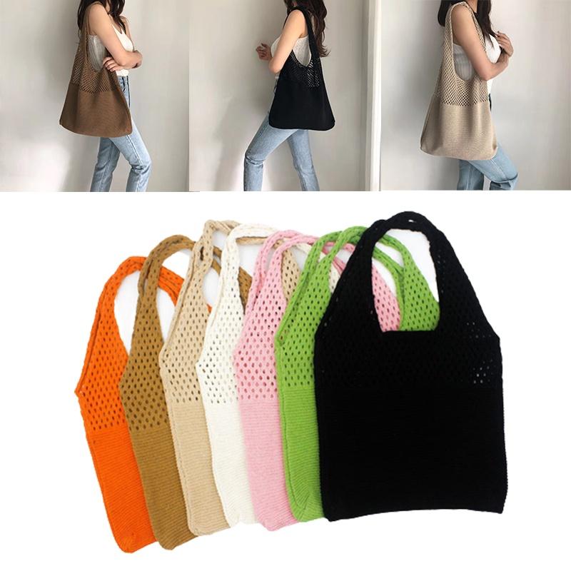 Вязаная сумка-тоут через плечо большой вместимости Женские дорожные сумки для покупок Подарок