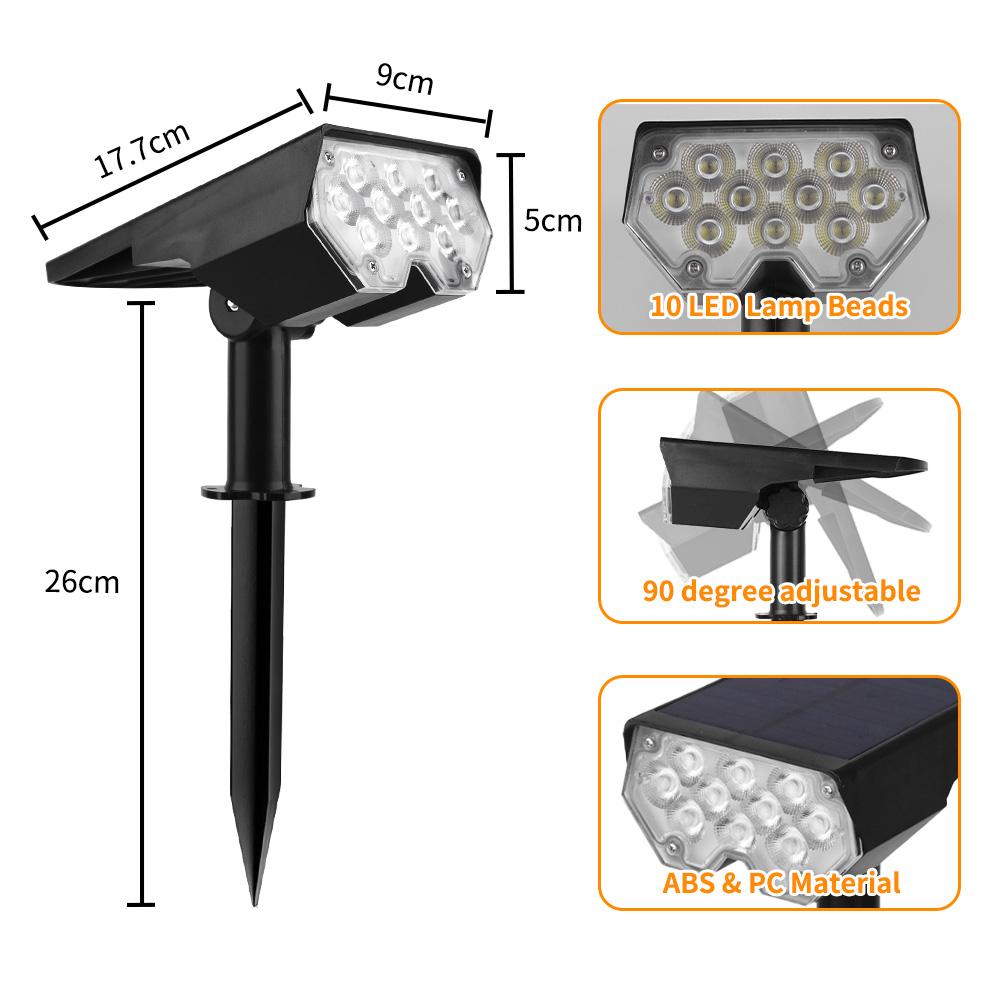 Solar 1PC Spot Light 20LED Outdoor Garden Solar Landscape Spotlights IP65 Waterproof 2 Mode Wall Light Door Backyard Garage