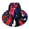 Европейский и американский стиль, граффити-принт, шляпа из шерстяного фетра с большими полями, мужская и женская, узор, цилиндр, европейский и американский, новый джаз