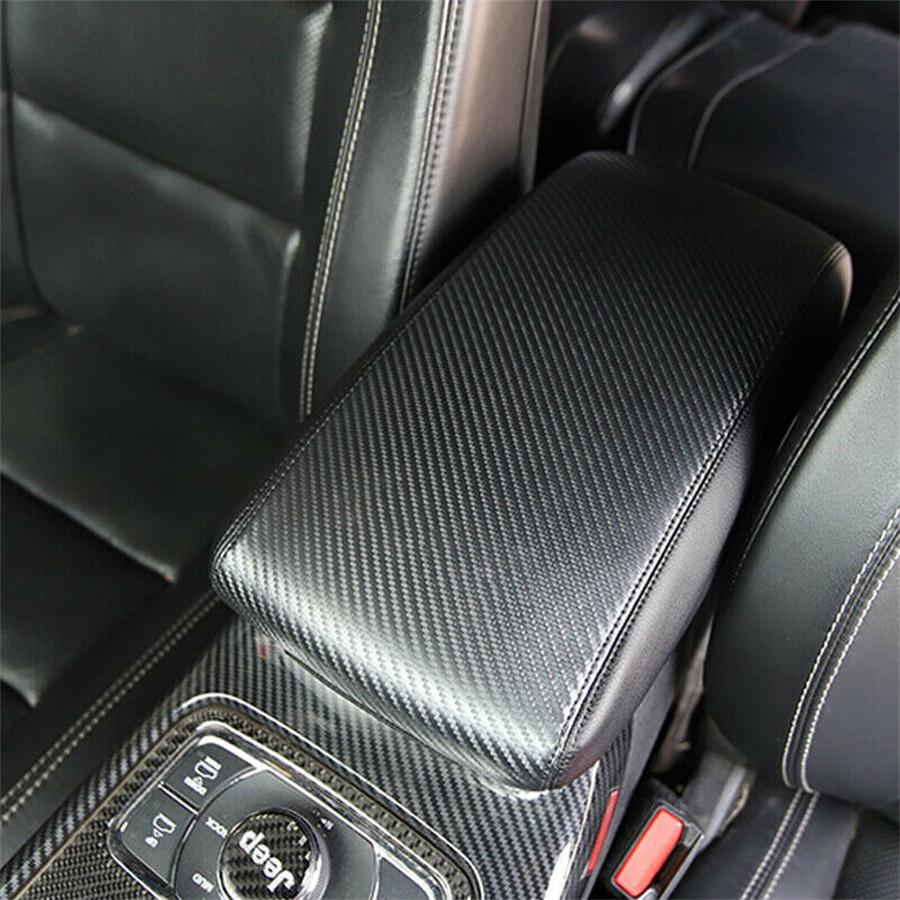 Carbon Fiber Look Center Console Armrest Cover Pad For Jeep Grand Cherokee 11-18