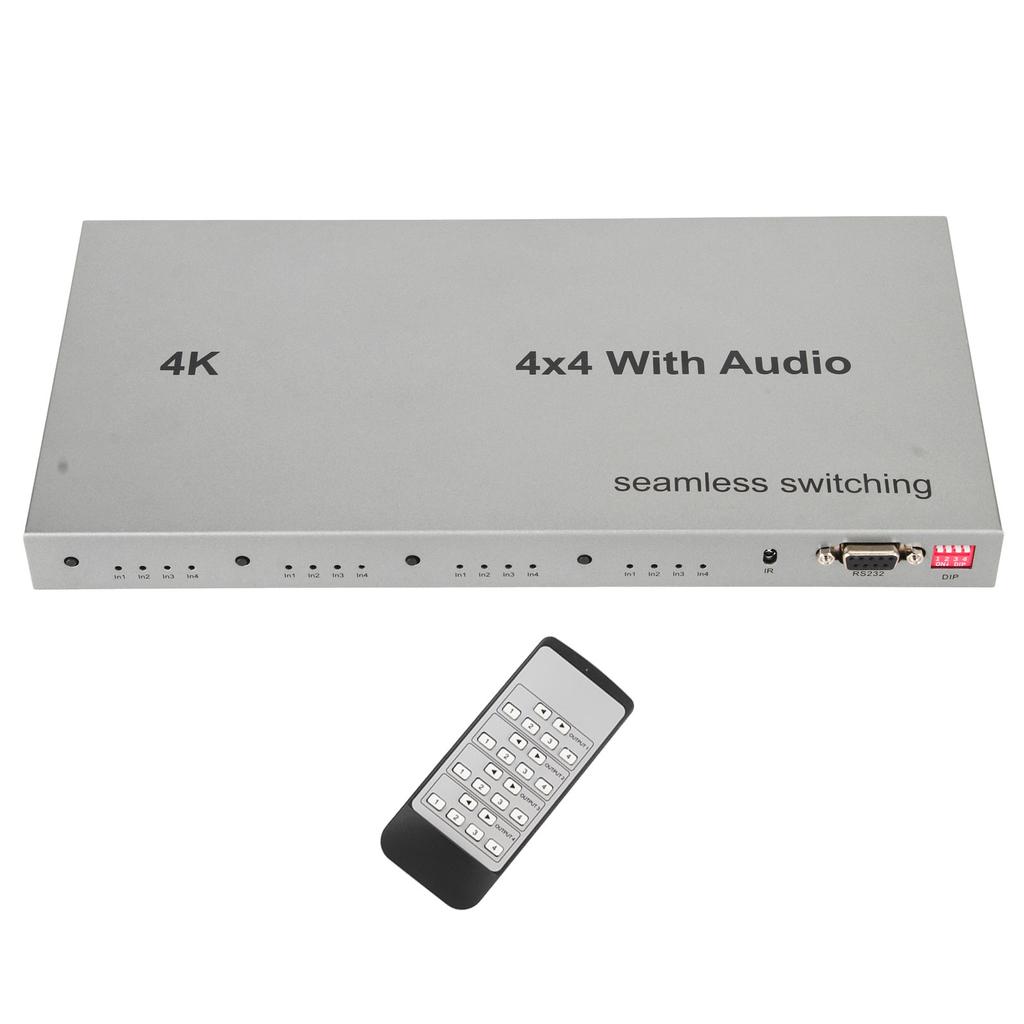 HD Multimedia Interface Switch 4 In 4 Out 4K 30Hz Video Switcher Splitter with Sound Extractor for