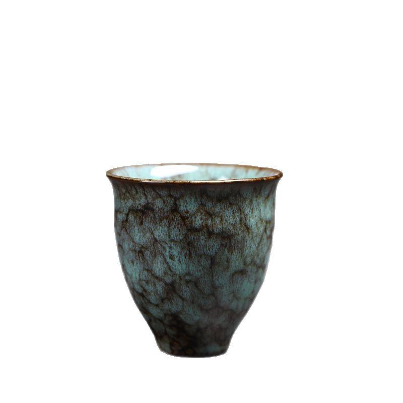Ceramic Small Teacup Kiln-Changed Ceramic Cup Kung Fu Tea Cup Coarse Pottery Small Capacity Teacup Tea Cup Retro Master Cup