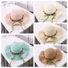 Wide Brim Beachside Sun Hat Fishing Cap Summer Beach Hat Portable Flower Lafite Straw Hat  Outdoor