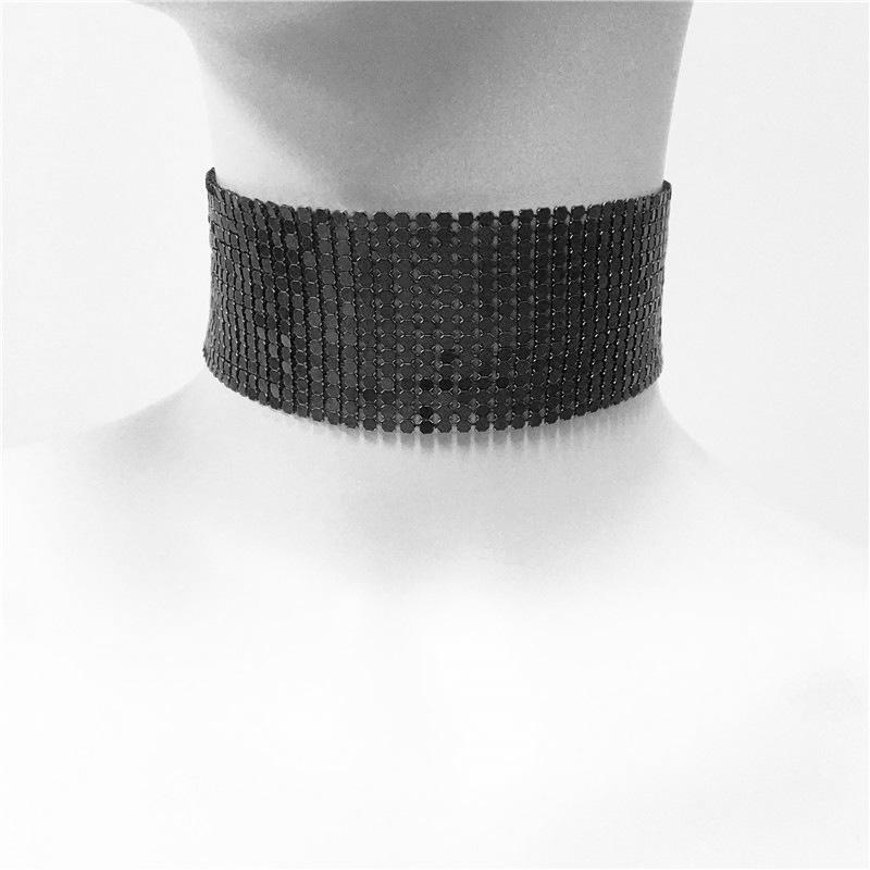 Модный орнамент чокер преувеличенное ожерелье хип-хоп пайетки панк-метал