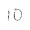 Tirr Lirr Tizen Maximize Line Hoop Silver-White Earrings TEDSVW14036M
