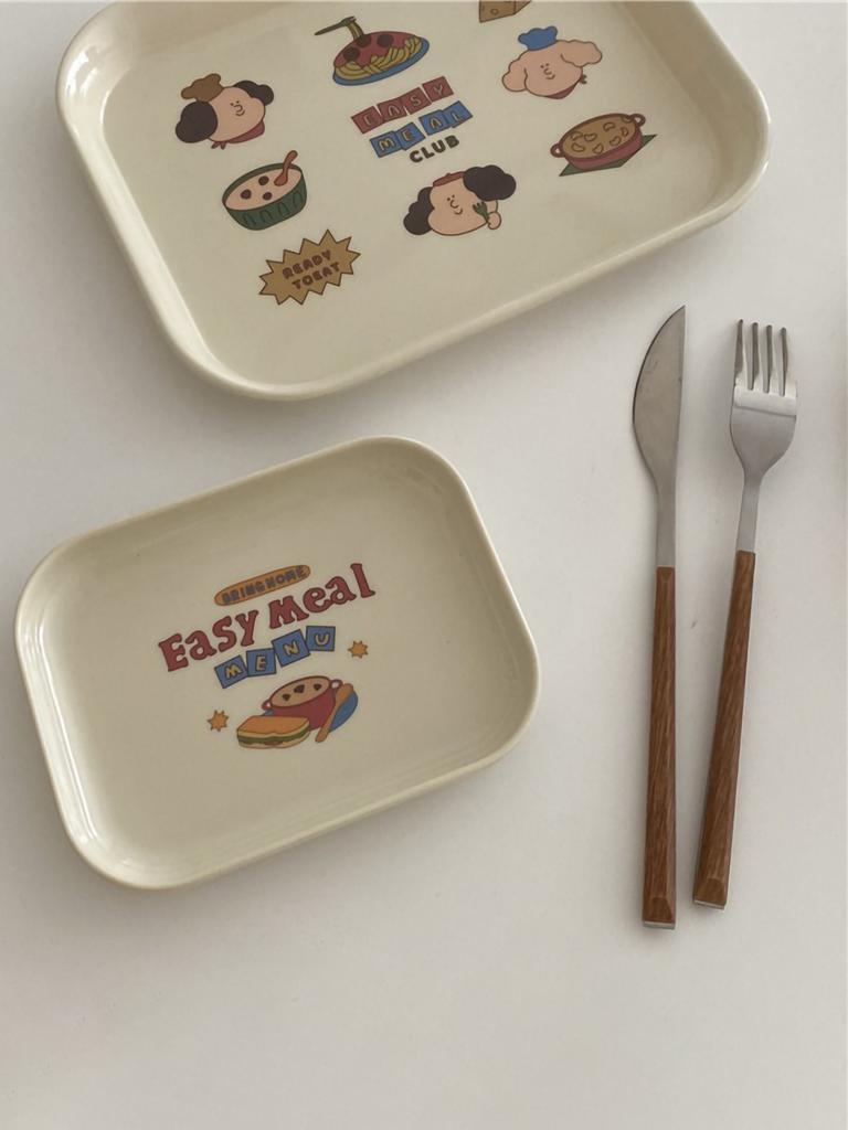 Cute Cartoon Breakfast Tray Table Debris Storage Snacks Ornaments Tray Posing Decorative Props